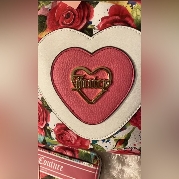 Juicy Couture A Little Piece Of Heart Crossbody Tote and Wallet Set - Picture 3 of 5